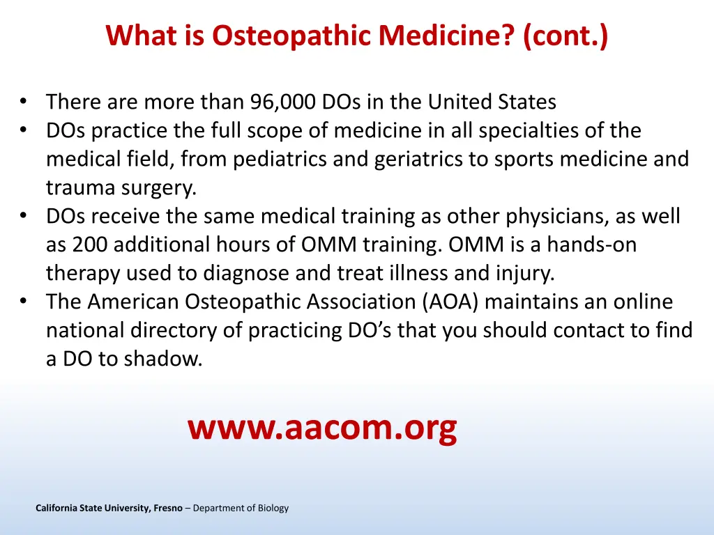 what is osteopathic medicine cont