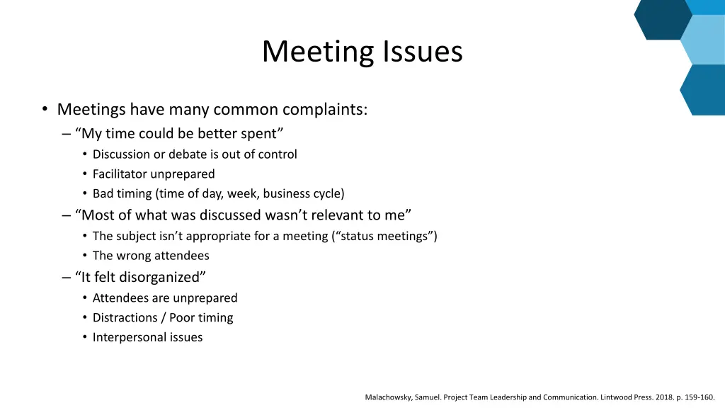 meeting issues