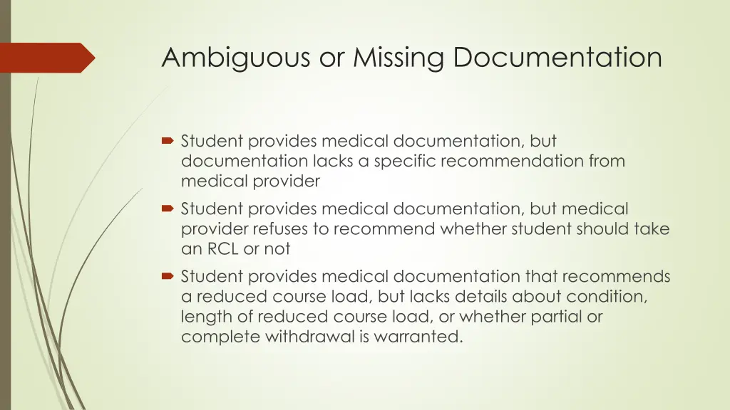 ambiguous or missing documentation