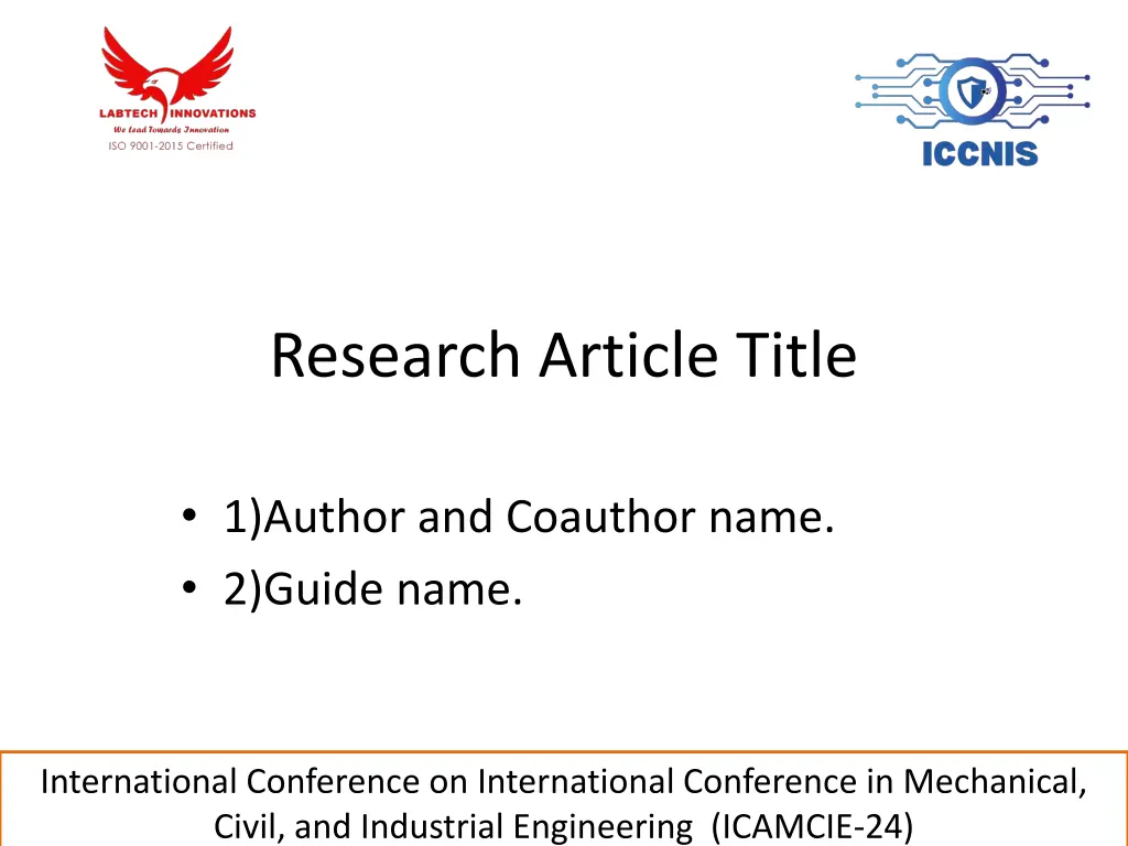research article title