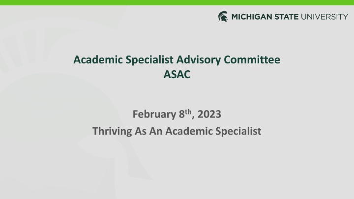 academic specialist advisory committee asac