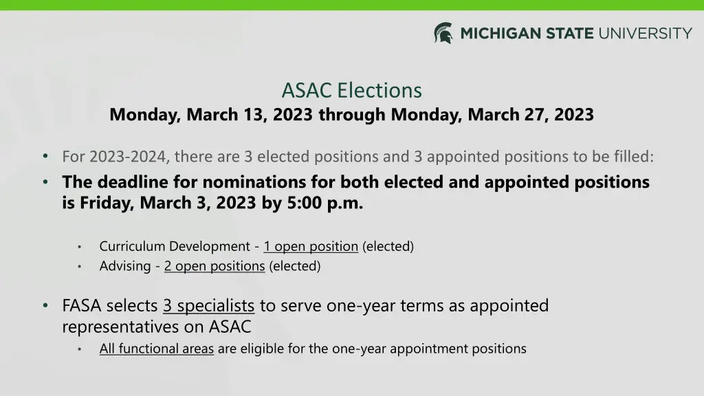 asac elections
