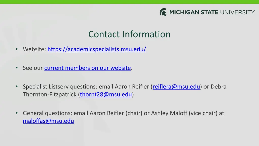 contact information