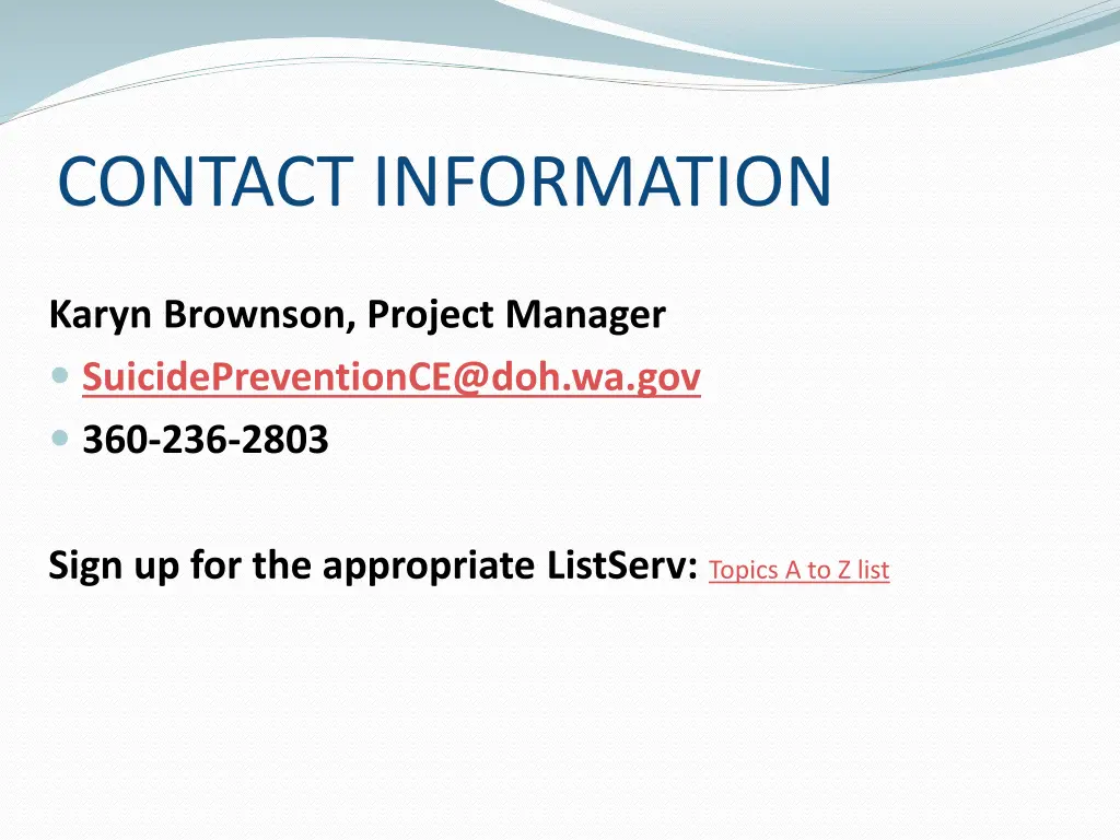 contact information