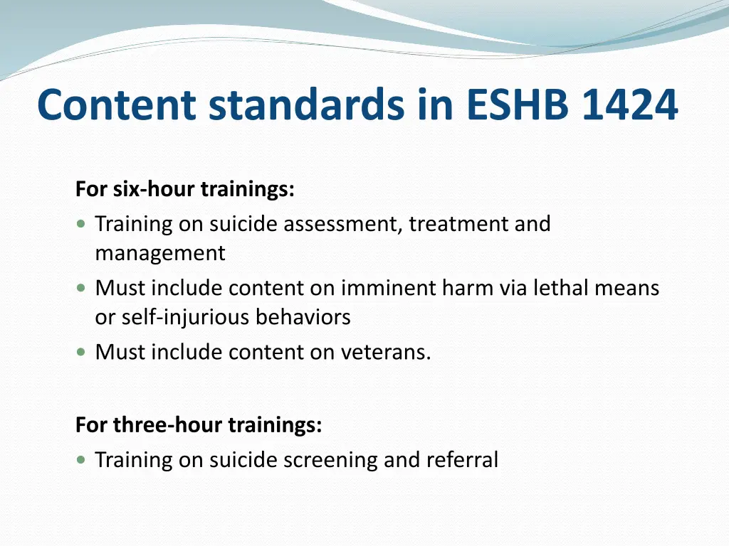 content standards in eshb 1424