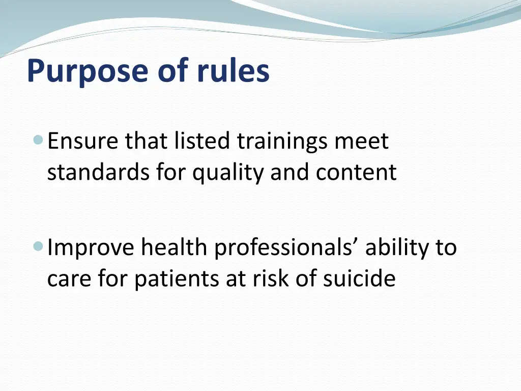 purpose of rules