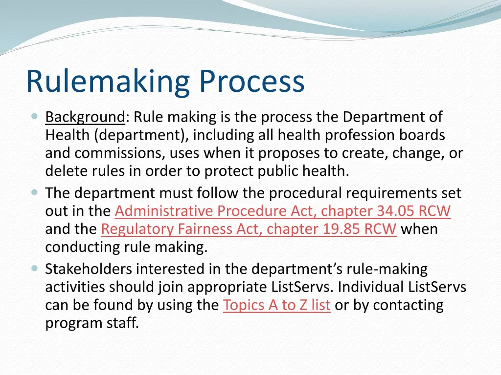 rulemaking process