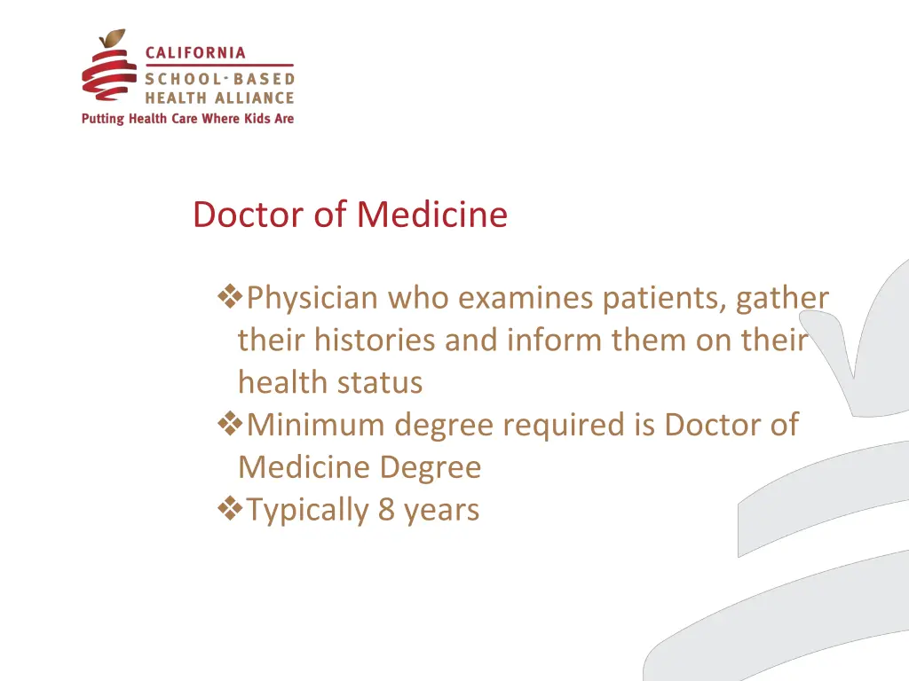 doctor of medicine