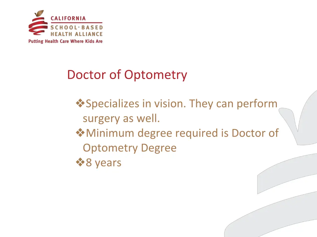 doctor of optometry