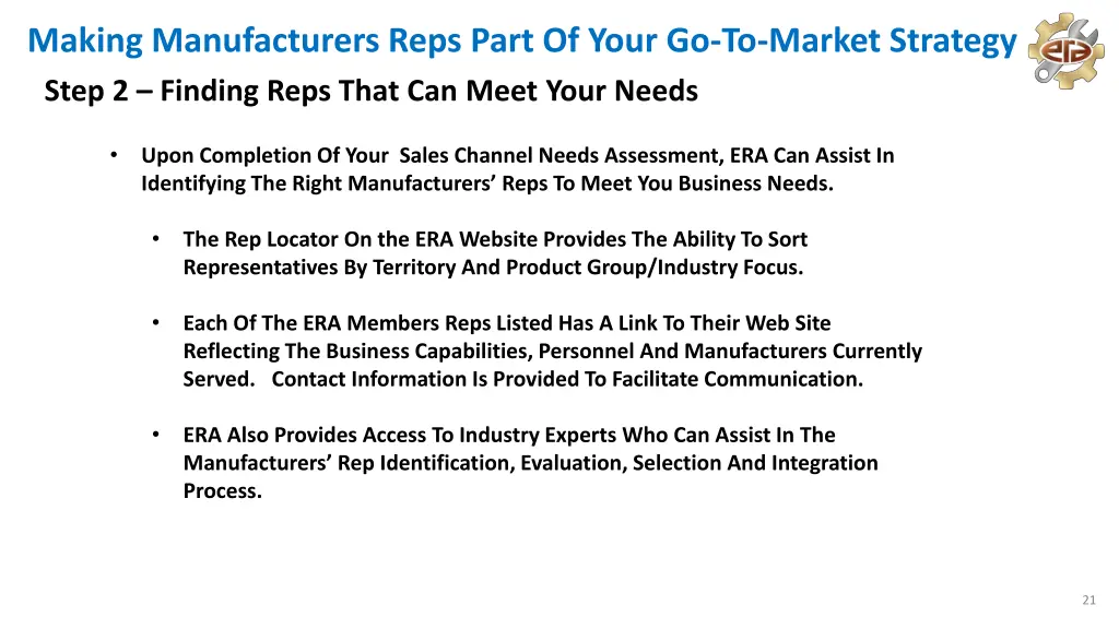 making manufacturers reps part of your 1