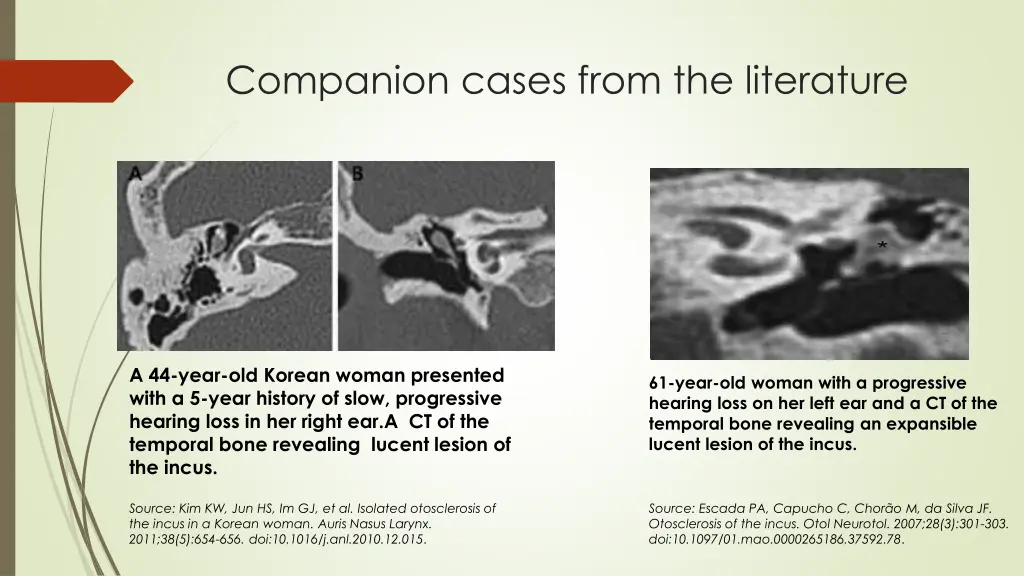 companion cases from the literature