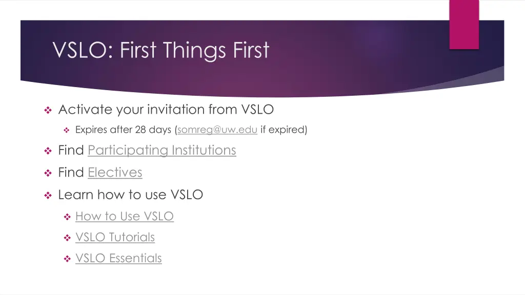vslo first things first