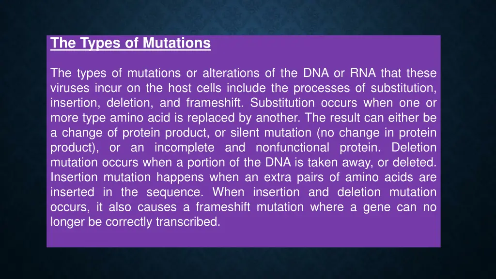 the types of mutations