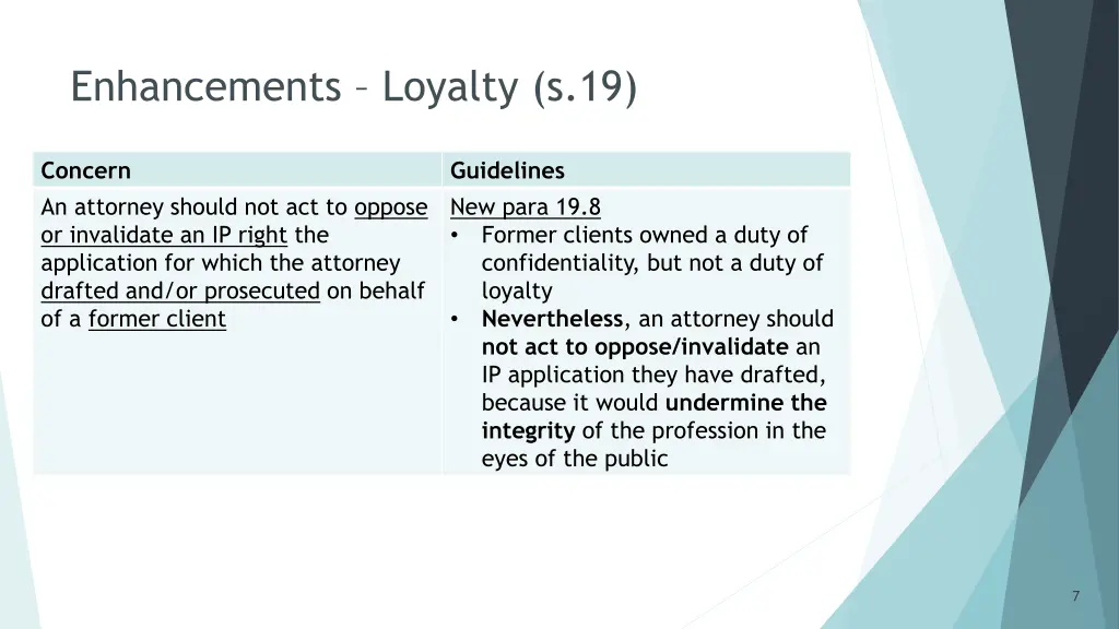 enhancements loyalty s 19