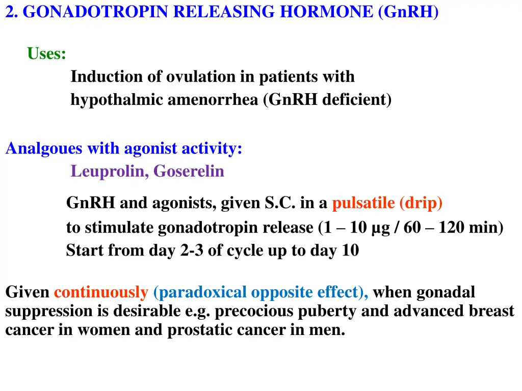 2 gonadotropin releasing hormone gnrh