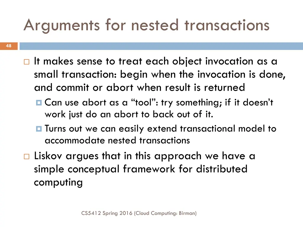 arguments for nested transactions