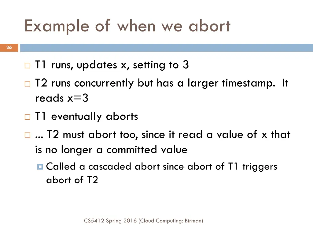 example of when we abort