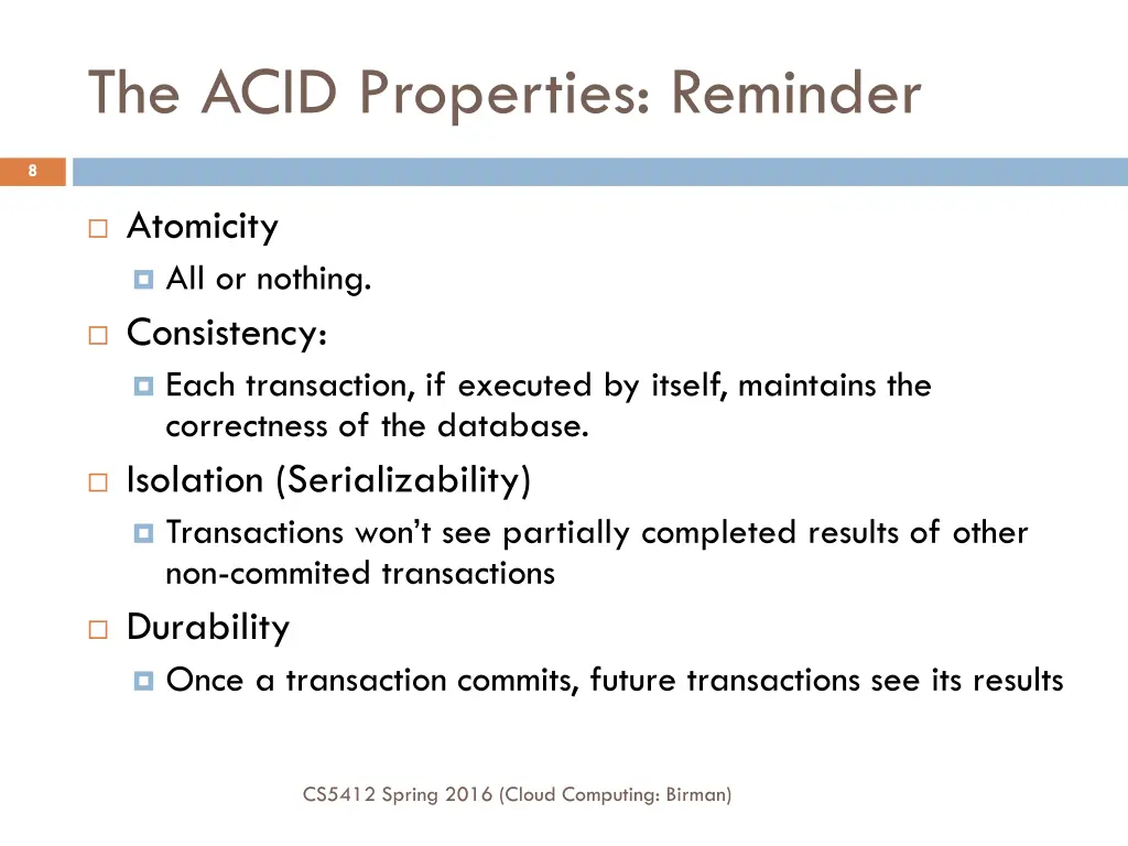 the acid properties reminder