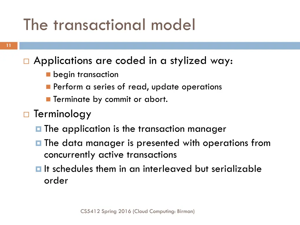 the transactional model