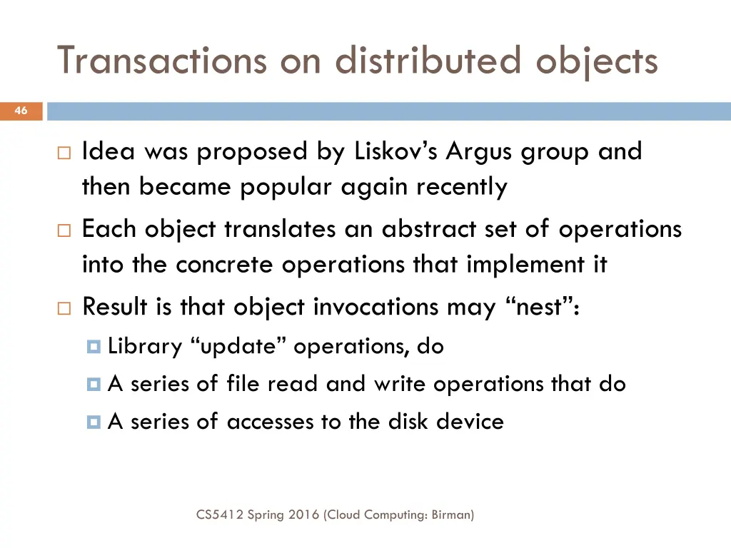 transactions on distributed objects