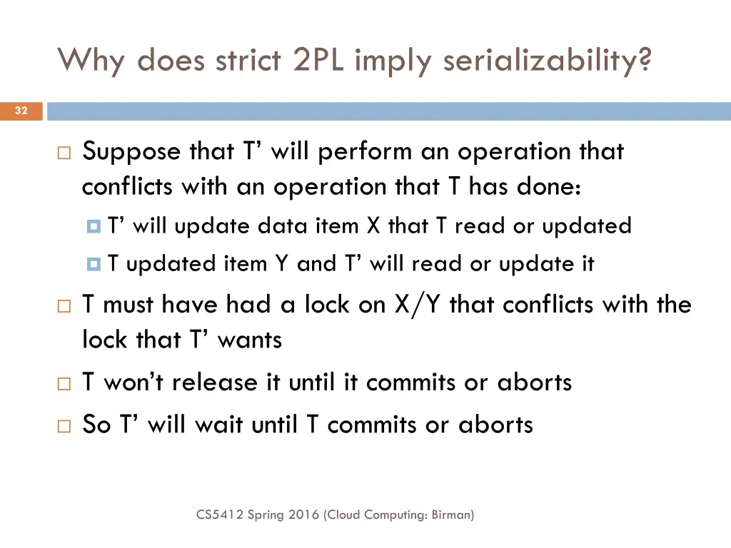 why does strict 2pl imply serializability