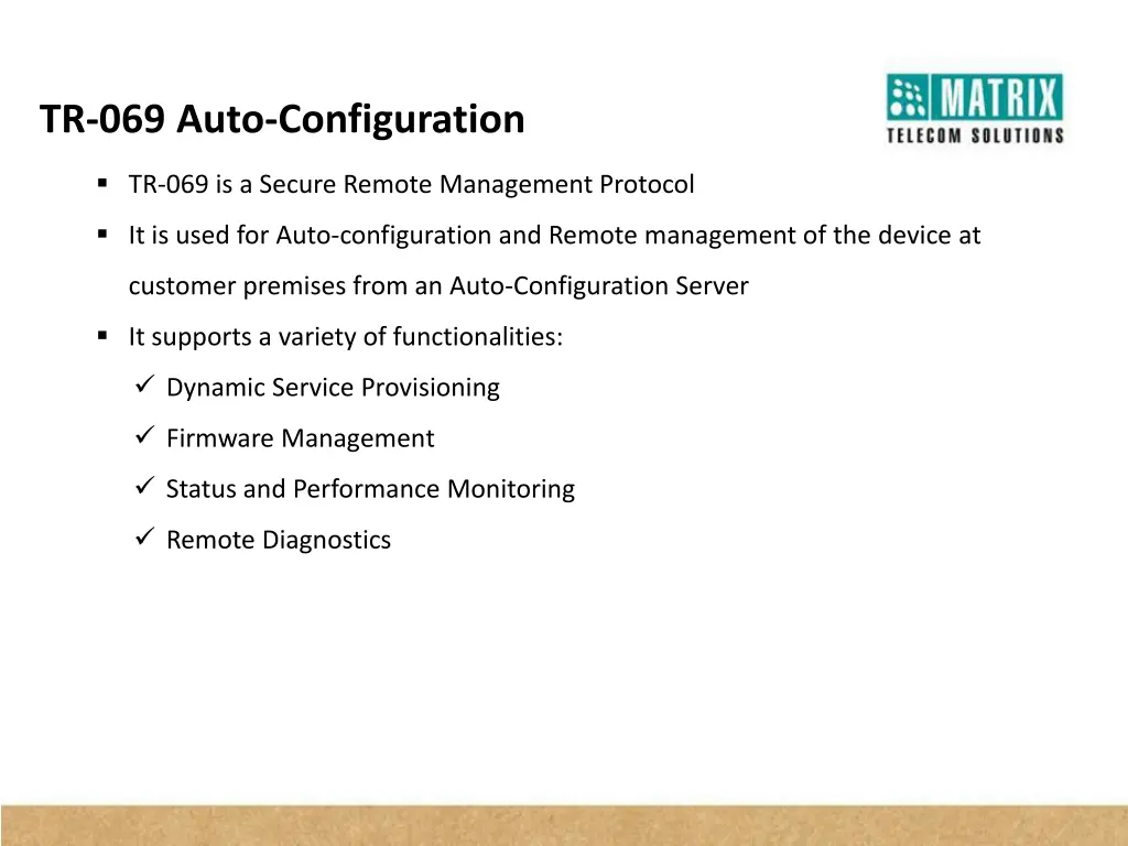 tr 069 auto configuration