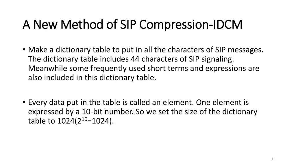 a new method of sip compression a new method