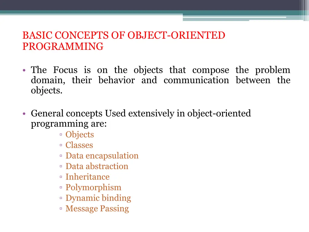 basic concepts of object oriented programming
