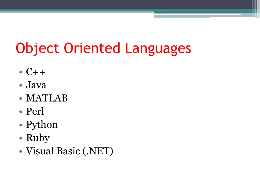 object oriented languages