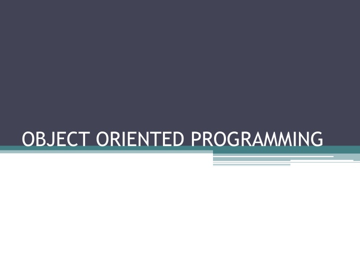 object oriented programming