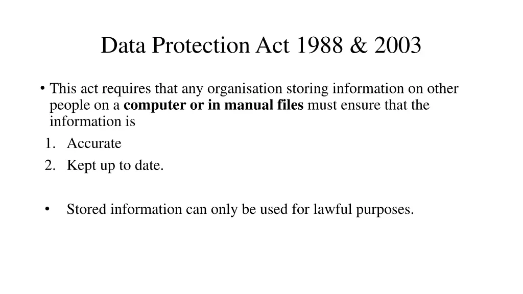 data protection act 1988 2003