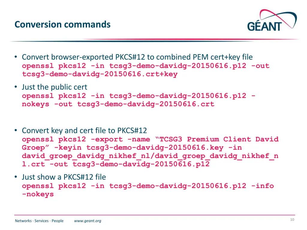 conversion commands