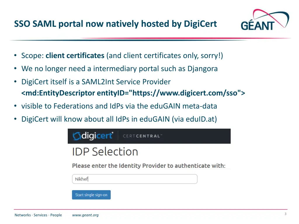 sso saml portal now natively hosted by digicert