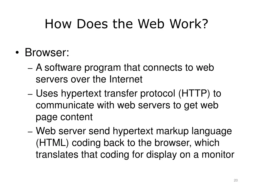 how does the web work