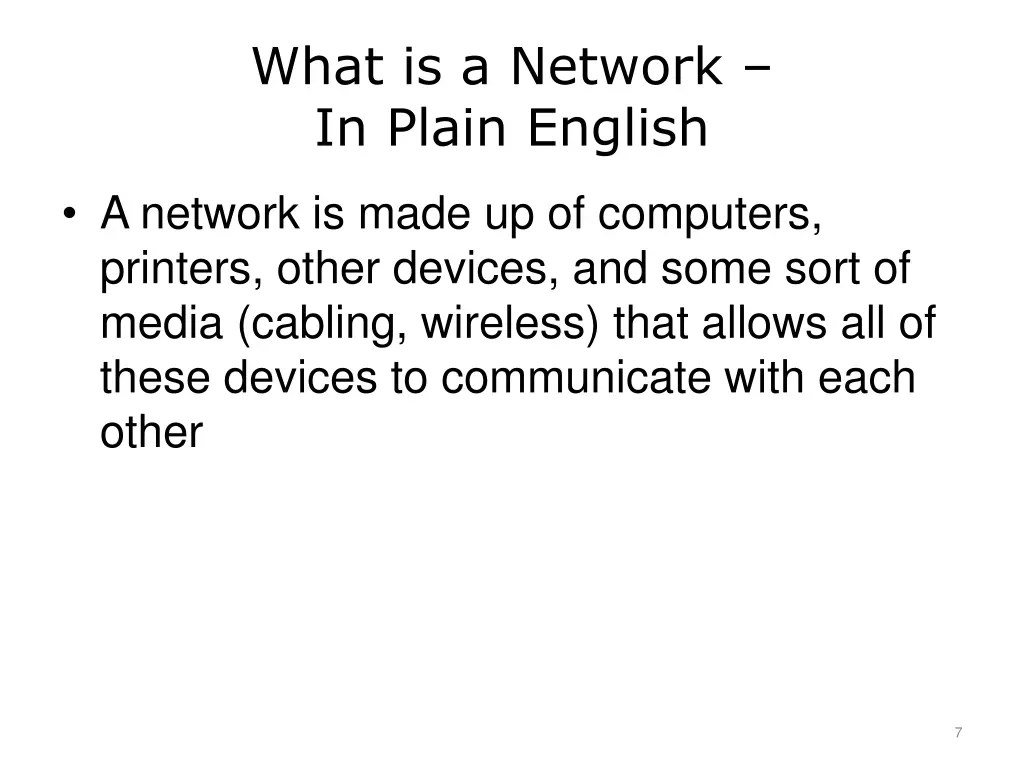 what is a network in plain english
