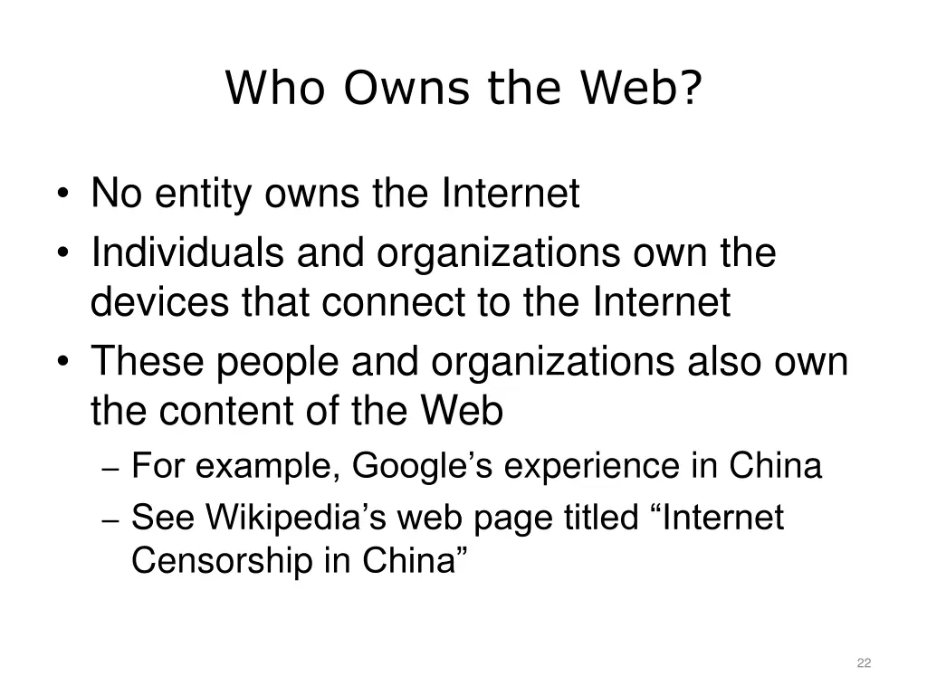 who owns the web