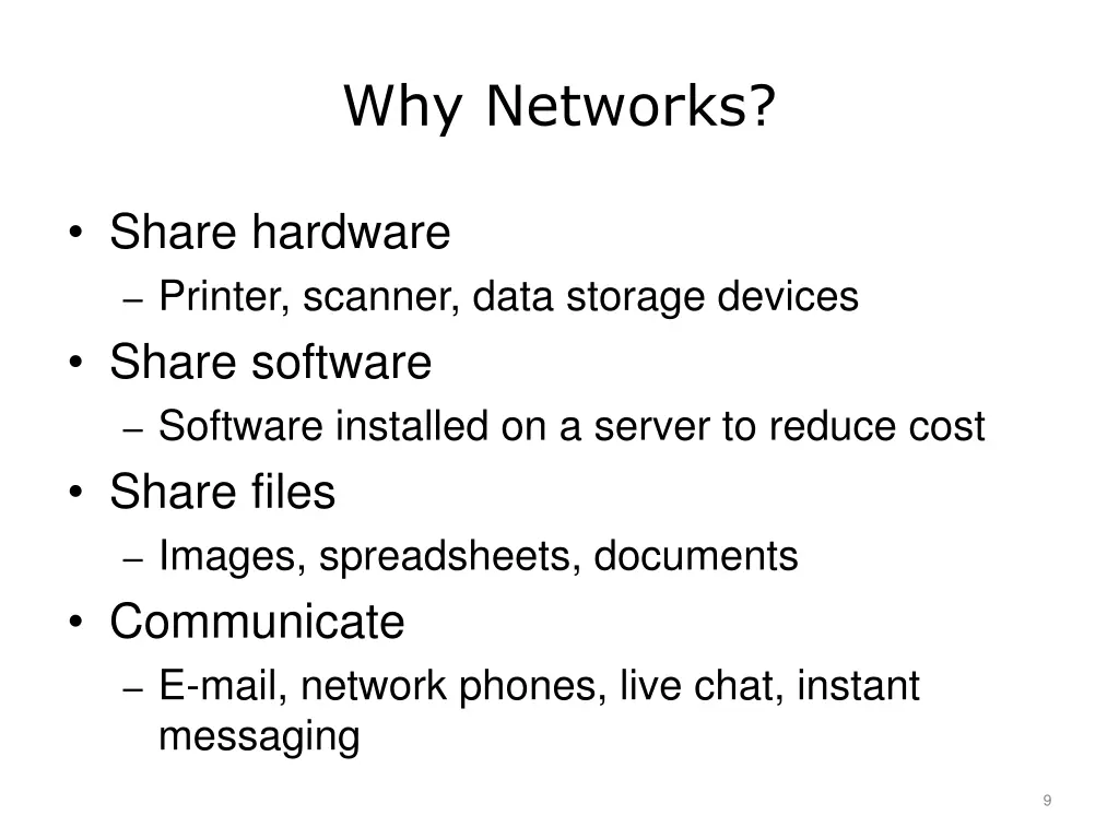 why networks