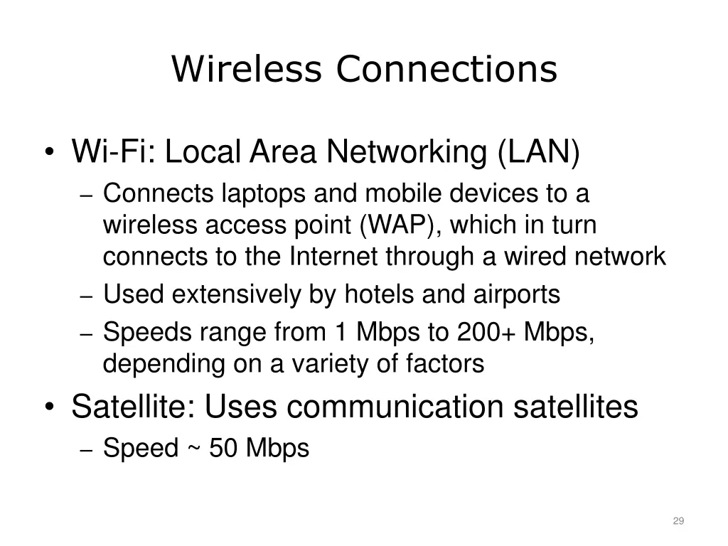 wireless connections