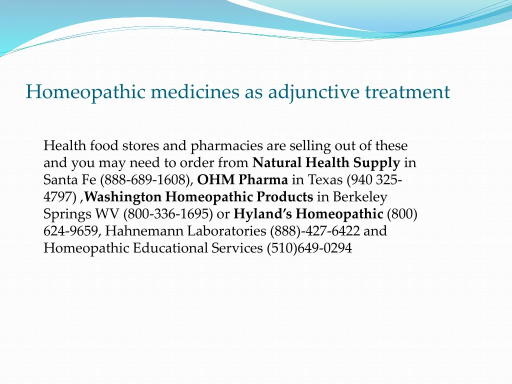 homeopathic medicines as adjunctive treatment 6