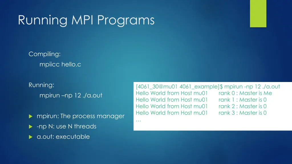running mpi programs