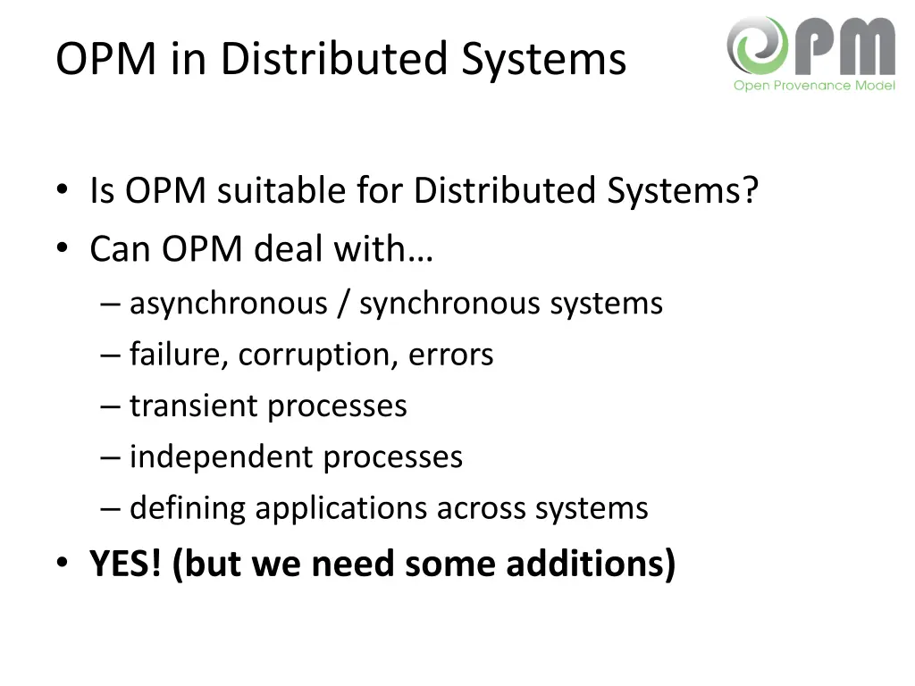opm in distributed systems 1
