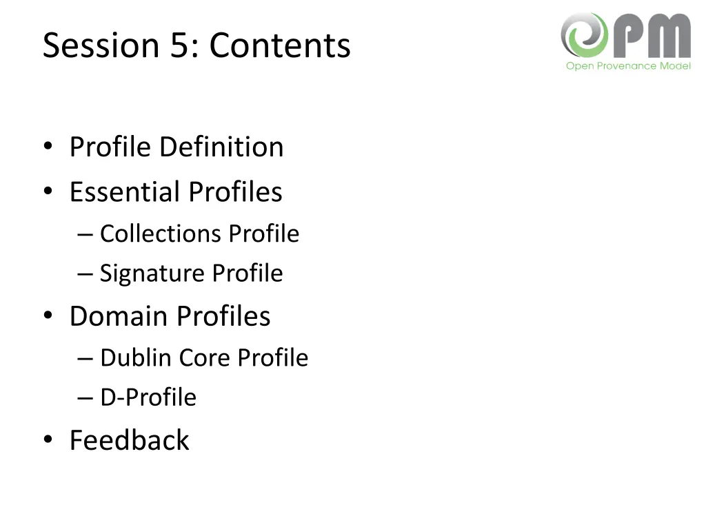 session 5 contents