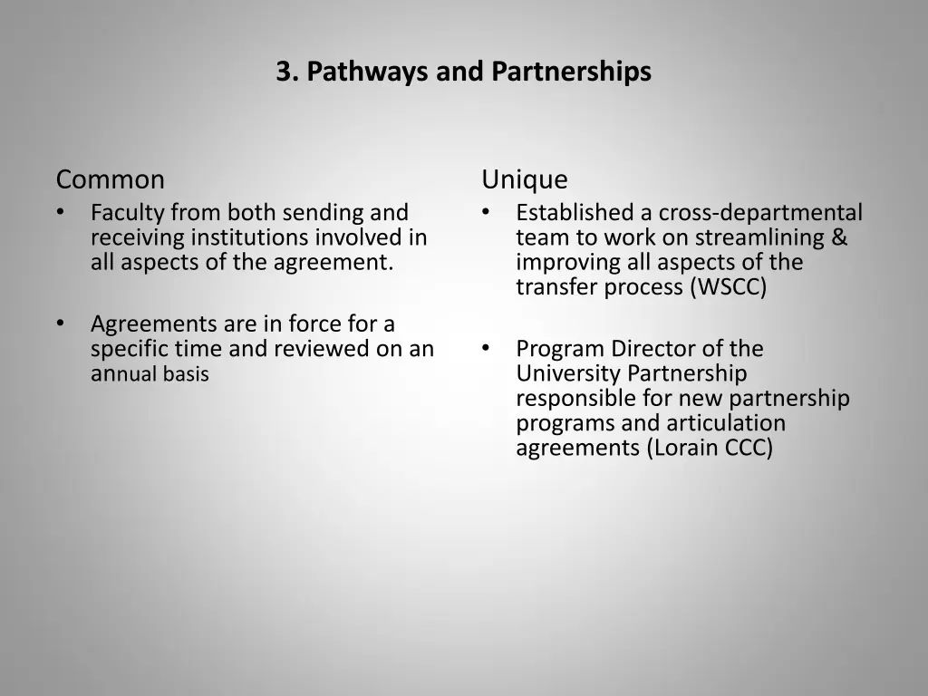 3 pathways and partnerships