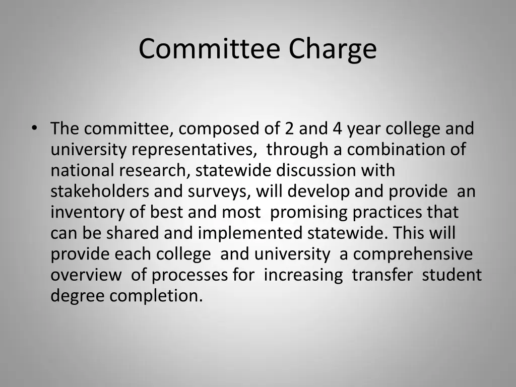 committee charge