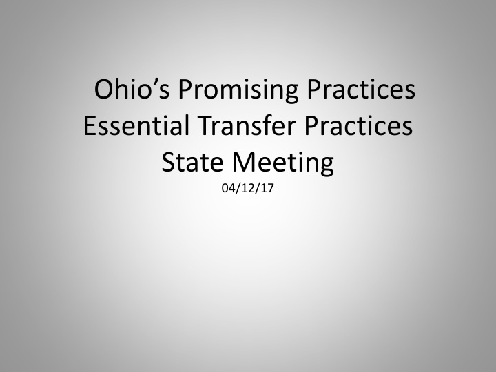 ohio s promising practices essential transfer