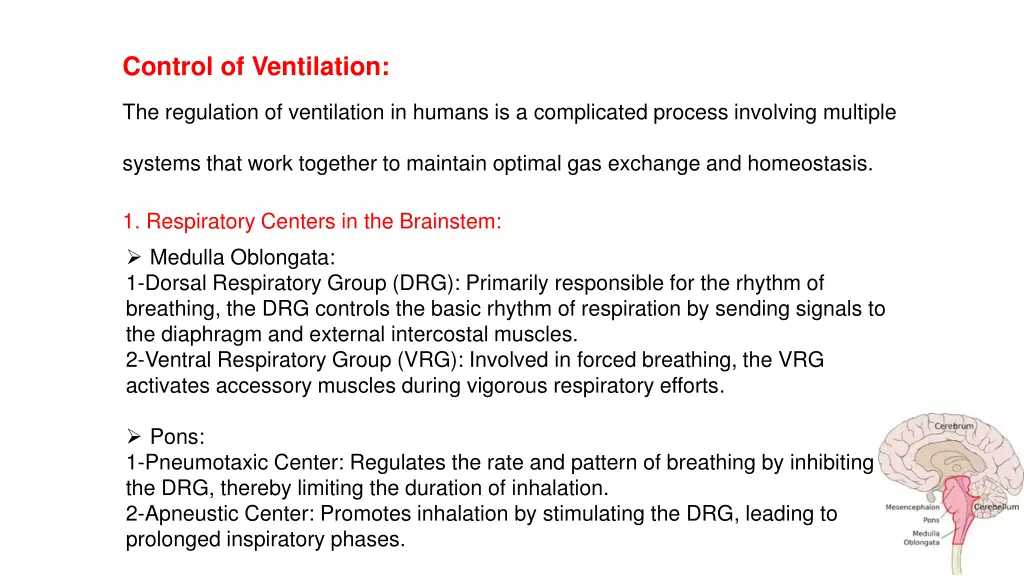 control of ventilation