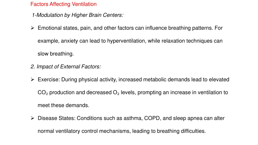 factors affecting ventilation