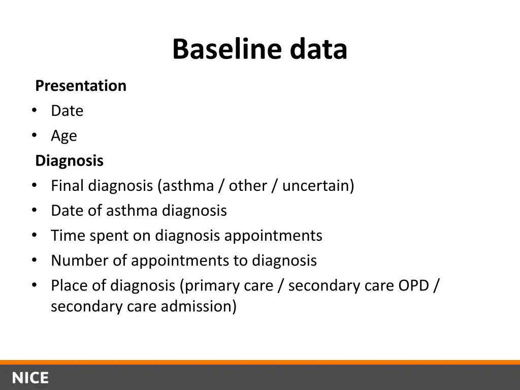 baseline data