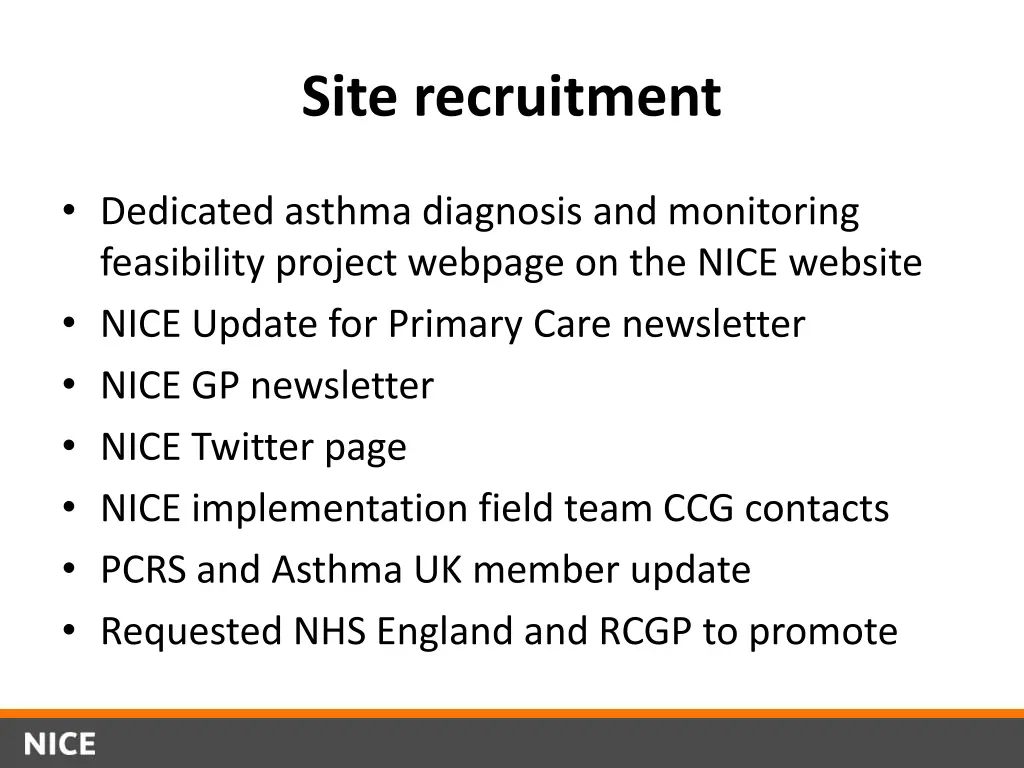 site recruitment