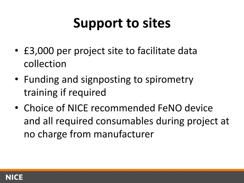 support to sites